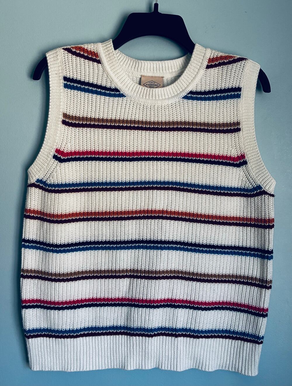 St. John's Bay Knit Sweater Vest Striped Women's Medium
